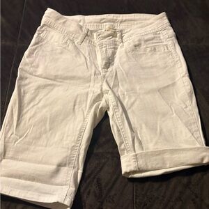Women's White Cotton Blend , knee length but can be worn rolled